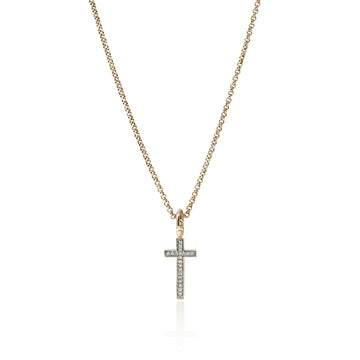 JH Essential Cross Necklace, Gold, Diamonds|NGGX9893882DI